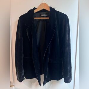 7th Ave New York & Company Design Studio Black Velvet Women's Blazer